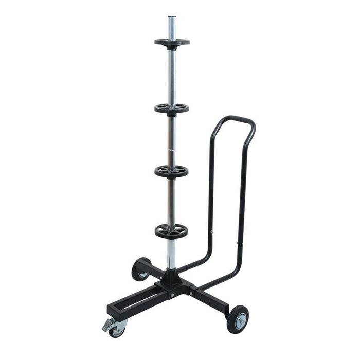 Heininger GarageMate Tire Stand Dolly with Handle and Wheels 220 lb. Capacity (Fits 13"-18" Rims)